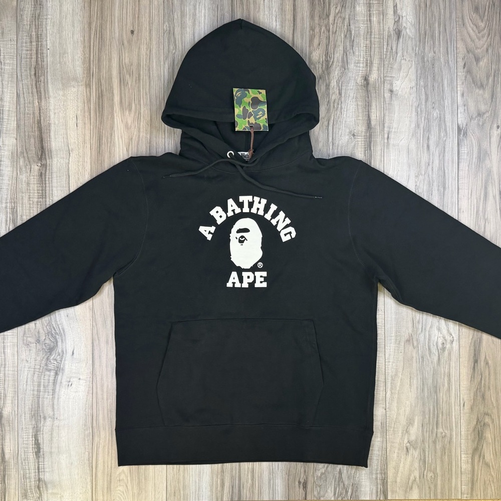 Bape Black Hoodie with White Logo